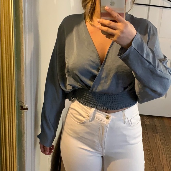 Express Gray Crop Top - Picture 5 of 5